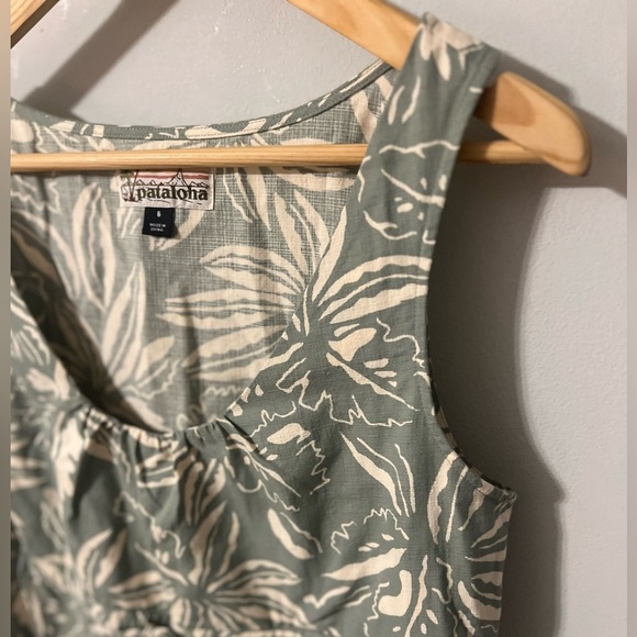 Limited Edition Patagonia Pataloha Green Tropical Print Sleeveless Dress Size 6 - Picture 3 of 11